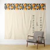 Cheerful Beige Citrus Fruits Wandkleed (In Situ (horizontaal))