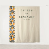 Cheerful Beige Citrus Fruits Wandkleed (Voorkant)