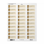 Cheerful Beige Citrus Oranges Etiket (Full Sheet)