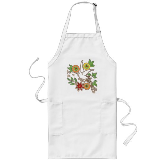 Cheerful Bird Apron Lang Schort (Voorkant)