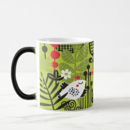 Cheerful Bird in a Lush Garden Mug Magische Mok