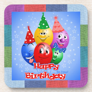Cheerful Birthday-ballonnen Bier Onderzetter