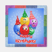 Cheerful Birthday-ballonnen Magneet (Voorkant)
