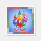 Cheerful Birthday-ballonnen Servet (Voorkant)