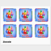 Cheerful Birthday-ballonnen Vierkante Sticker (Vel)