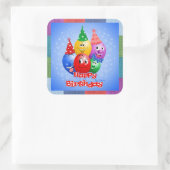 Cheerful Birthday-ballonnen Vierkante Sticker (Tas)