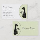 Cheerful Black Cat Visitekaartje (Voorkant / Achterkant)