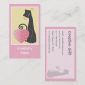 Cheerful Black Cat Visitekaartje (Voorkant / Achterkant)