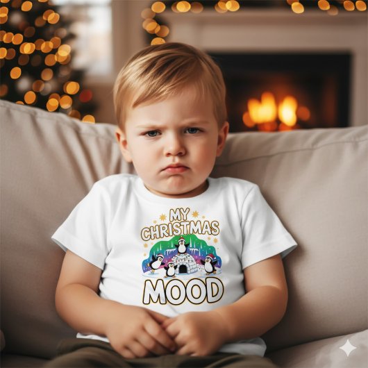 Cheerful Black Festive Penguin Igloo Christmas