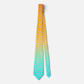 Cheerful Black/White Polka Dot on Turquoise/Gold Stropdas (Voorkant)