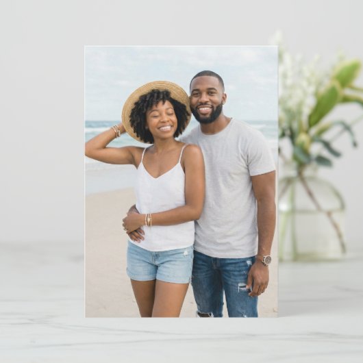 Cheerful Blue Beach Photo Kaart (Staand voorkant)