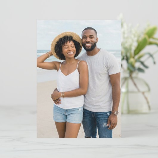 Cheerful Blue Beach Photo Kaart (Staand voorkant)