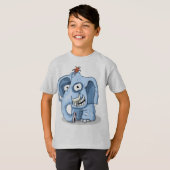 Cheerful Blue Elephant T-shirt (Voorkant volledig)