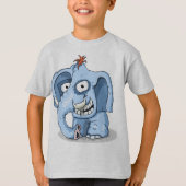 Cheerful Blue Elephant T-shirt (Voorkant)