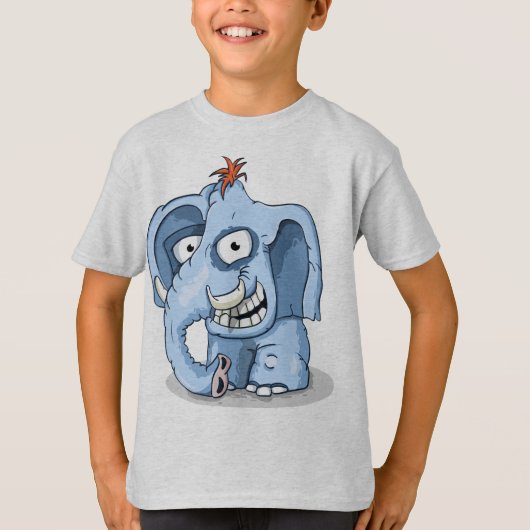 Cheerful Blue Elephant T-shirt (Voorkant)