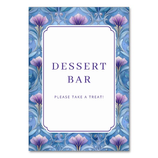 Cheerful Blue Floral Border Kaart (Achterkant)