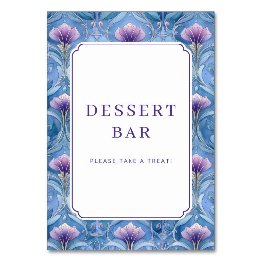 Cheerful Blue Floral Border Kaart (Voorkant)