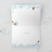 Cheerful Blue Hand lettered Birthday Funny Letters Kaart (Binnen)