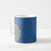 Cheerful Blue Pset Oranje Green Classic Mok (Voorkant links)