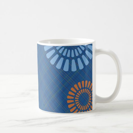 Cheerful Blue Pset Oranje Green Classic Mok (Rechts)