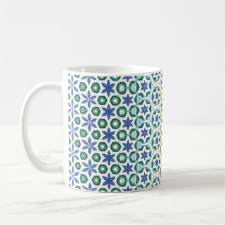 Cheerful Blue Yellow Patterterted Koffiemok