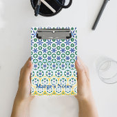 Cheerful Blue Yellow Patterterted Mini Klembord