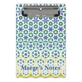 Cheerful Blue Yellow Patterterted Mini Klembord (Voorkant)