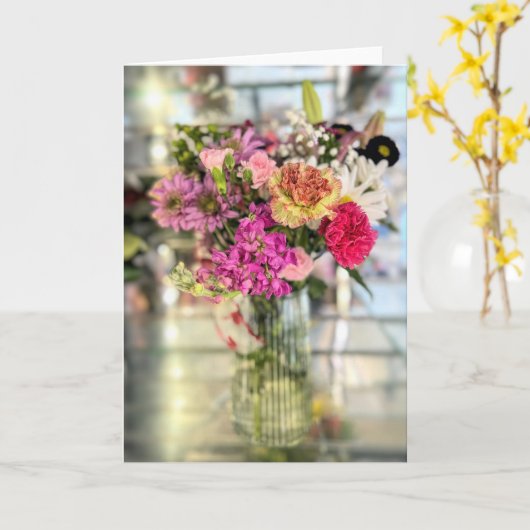 Cheerful bouquet kaart (Gele Bloem)