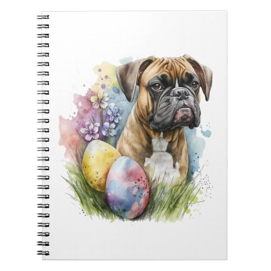 Cheerful Boxer Dog Easter Egg, Happy Easter Boxer Notitieboek (Voorkant)