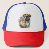 Cheerful Boxer Dog Easter Egg, Happy Easter Boxer Trucker Pet (Voorkant)