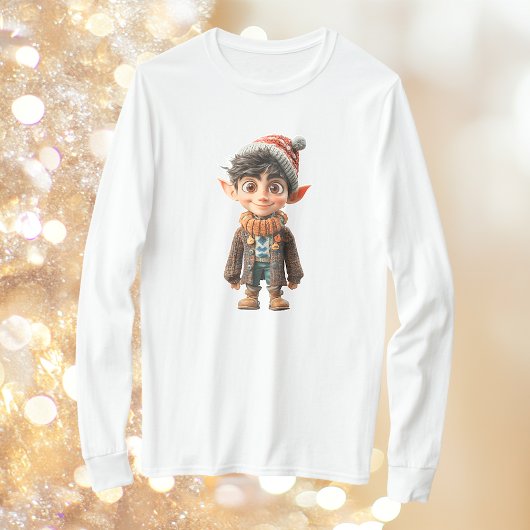Cheerful Boy Christmas Elf Mannen T-shirt