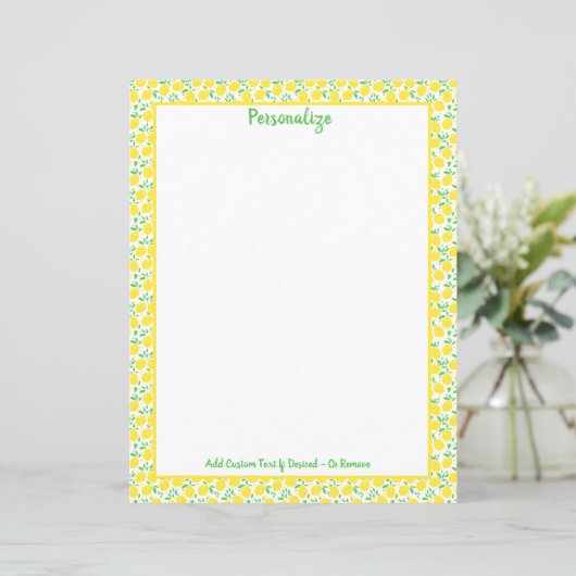 Cheerful & Bright Lemons Vine Orchard Personaliser (Staand voorkant)