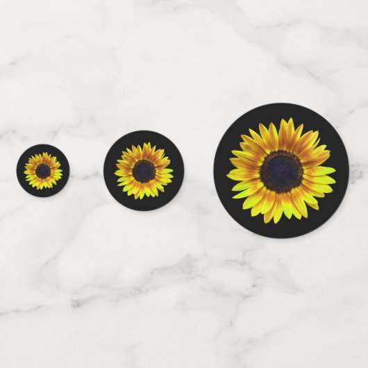 Cheerful Bright Yellow Sunflower - Confetti (Achterkanten)