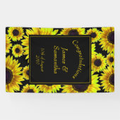 Cheerful Bright Yellow Sunflower - Spandoek (Horizontaal)