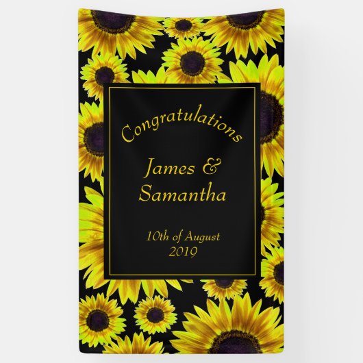 Cheerful Bright Yellow Sunflower - Spandoek (Verticaal)