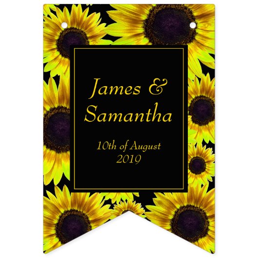 Cheerful Bright Yellow Sunflower - Vlaggetjes (Tweede vlag)