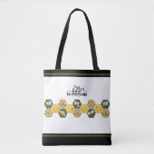 Cheerful Bumblebee "Be Kind" Sunflower Market Tote Bag (Voorkant)