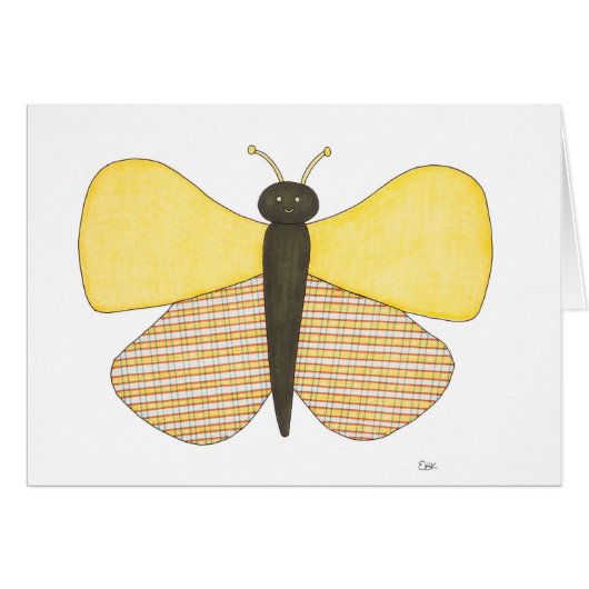 Cheerful Butterfly Notecard (Voorkant Horizontaal)