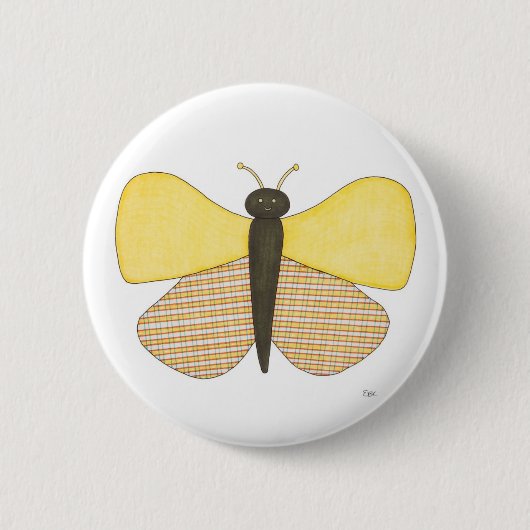 Cheerful Butterfly Pin-Erin Brie Art Button (Voorkant)