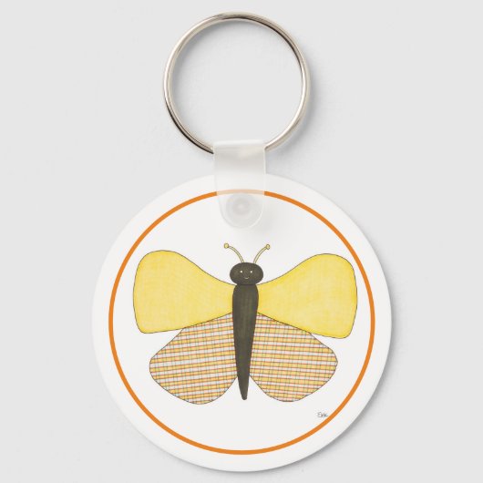 Cheerful Butterfly Sleutelhanger-Erin Brie Art Sle Sleutelhanger (Voorkant)