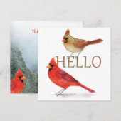 Cheerful Cardinals-Holiday Greeting Feestdagenkaart (Voorkant / Achterkant)