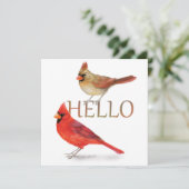 Cheerful Cardinals-Holiday Greeting Feestdagenkaart (Staand voorkant)