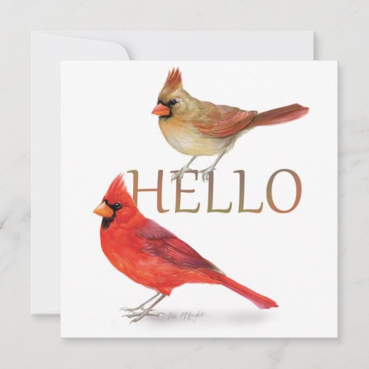 Cheerful Cardinals-Holiday Greeting Feestdagenkaart (Voorkant)