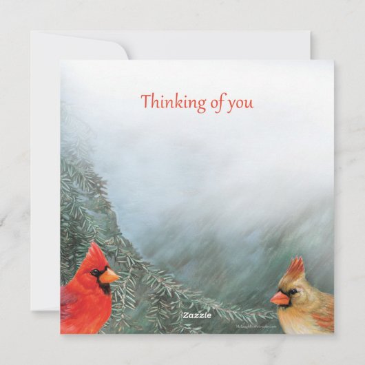 Cheerful Cardinals-Holiday Greeting Feestdagenkaart (Achterkant)