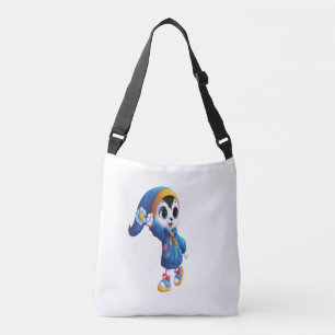 Cheerful Cartoon Cat in a Blue Outfit – Perfect fo Crossbody Tas