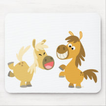 Cheerful Cartoon Ponies Mousepad