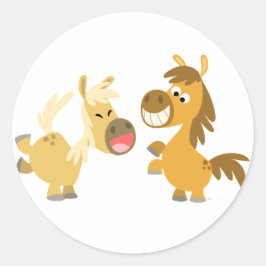 Cheerful Cartoon Ponies Sticker