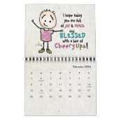 Cheerful Cartoon Stickman Persoonlijk Aanmoediging Kalender (Feb 2026)