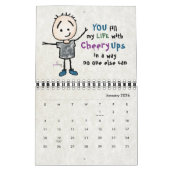 Cheerful Cartoon Stickman Persoonlijk Aanmoediging Kalender (Jan 2026)