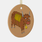 Cheerful cartoon yak keramisch ornament (Rechts)